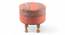 Louisville Acacia Wood Parisian Round Set of 2 Pouf Stools in Red Jacquard (Red) by Urban Ladder - - 