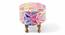 Louisville Acacia Wood Parisian Round Pouffe in Multicolour Jacquard (Multi) by Urban Ladder - - 
