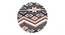 Louisville Acacia Wood Parisian Round Set of 2 Pouf Stools in Multi-colour Jacquard (Multi) by Urban Ladder - - 