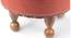 Louisville Acacia Wood Parisian Round Set of 2 Pouf Stools in Red Jacquard (Red) by Urban Ladder - - 