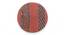 Louisville Acacia Wood Parisian Round Set of 2 Pouf Stools in Red Jacquard (Red) by Urban Ladder - - 