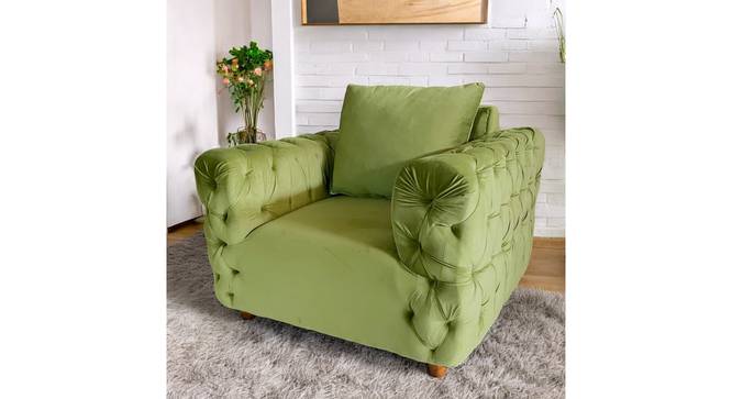 Jackson Solid Wood Contemporary 1 Seater Accent Chair (Green) by Urban Ladder - - 