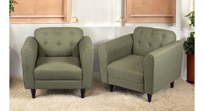 Tyler Solid Wood Contemporary 1+1 Seater Sofa Chairs (Green) by Urban Ladder - - 