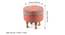 Louisville Acacia Wood Parisian Round Set of 2 Pouf Stools in Red Jacquard (Red) by Urban Ladder - Dimension - 987481