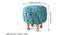 Louisville Acacia Wood Accent Round Pouf Stool in Turquoise (Blue) by Urban Ladder - Dimension - 987486