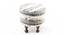 Louisville Acacia Wood Mid Century Round Pouf Stool in Grey Fabric (Grey) by Urban Ladder - - 