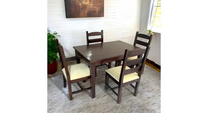 Oakmont Sheesham Wood Accent 4 Seater Dining Table Set with DARK WALNUT (Dark Walnut Finish) by Urban Ladder - - 