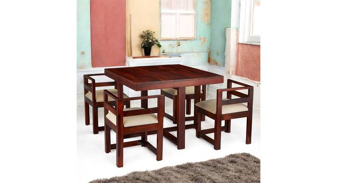 Kingston Sheesham Wood Accent 4 Seater Dining Table Set with (HONEY Finish) by Urban Ladder - - 
