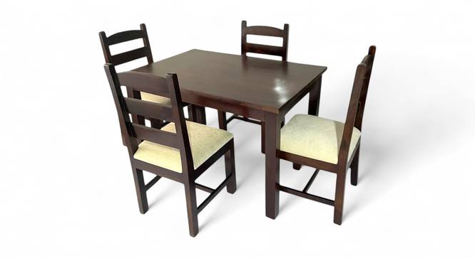 Oakmont Sheesham Wood Accent 4 Seater Dining Table Set with DARK WALNUT (Dark Walnut Finish) by Urban Ladder - - 
