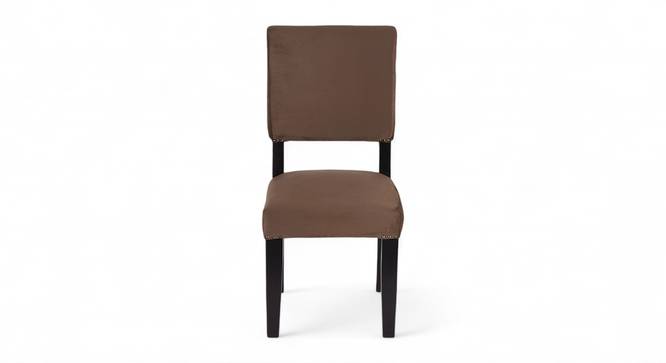 Newport Sheesham Wood Accent Set of 2 Dining Chairs in Taupe Brown Velvet Upholstery with EXTRA DARK MAHAGONY FINISH (Brown, Dark Mahogany Finish) by Urban Ladder - - 