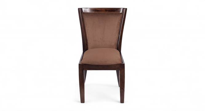Newport Sheesham Wood Accent Set of 2 Dining Chairs in Taupe Brown Velvet Upholstery with PROVISIONAL TEAK FINISH (Brown, PROVINCIAL TEAK Finish) by Urban Ladder - - 