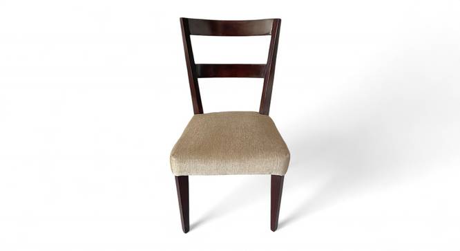 Newport Sheesham Wood Accent Dining Chair in Beige Mossy Fabric Cushioning with DARK WALNUT FINISH (Beige, Dark Walnut Finish) by Urban Ladder - - 