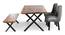 Rosslyn Sheesham Wood Mid Century 4 Seater Dining Table Set with TEAK (Teak Finish) by Urban Ladder - - 