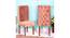 Rosslyn Sheesham Wood Accent Set of 2 Dining Chairs in Coral Pink Velvet Upholstery with TEAK FINISH (Teak Finish, Pink) by Urban Ladder - - 