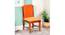 Rosslyn Sheesham Wood Accent Dining Chair in Pumpkin Orange Velvet Upholstery with PINE FINISH (LGO) (Pine Finish, Orange) by Urban Ladder - - 
