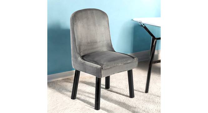 Rosslyn Sheesham Wood Accent Dining Chair in Iron Grey Velvet Upholstery with EXTRA DARK MAHAGONY FINISH (Grey, Dark Mahogany Finish) by Urban Ladder - - 