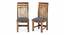 Columbus Sheesham Wood Accent Set of 2 Dining Chairs in Anchor Grey Fabric Cushioning with TEAK FINISH (Teak Finish, Grey) by Urban Ladder - - 