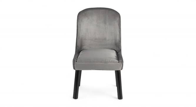 Rosslyn Sheesham Wood Accent Dining Chair in Iron Grey Velvet Upholstery with EXTRA DARK MAHAGONY FINISH (Grey, Dark Mahogany Finish) by Urban Ladder - - 