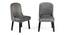 Rosslyn Sheesham Wood Accent Set of 2 Dining Chairs in Iron Grey Velvet Upholstery with EXTRA DARK MAHAGONY FINISH (Grey, Dark Mahogany Finish) by Urban Ladder - - 