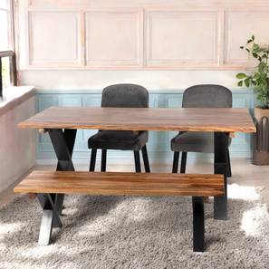 4 Seater Dining Sets 2 Chairs Design Rosslyn Sheesham Wood Mid Century 4 Seater Dining Table Set with TEAK (Teak Finish)