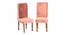 Rosslyn Sheesham Wood Accent Set of 2 Dining Chairs in Coral Pink Velvet Upholstery with TEAK FINISH (Teak Finish, Pink) by Urban Ladder - - 