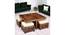 Palladio Sheesham Wood Accent Coffee Table Set with 4 Stools in NATURAL TEAK FINISH (Natural Teak Finish) by Urban Ladder - - 