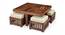 Palladio Sheesham Wood Accent Coffee Table Set with 4 Stools in NATURAL TEAK FINISH (Natural Teak Finish) by Urban Ladder - - 