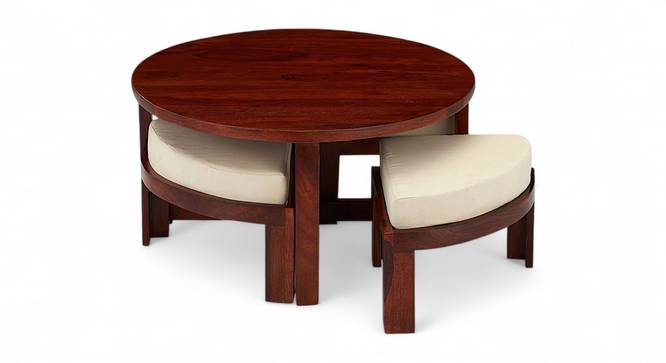 Nashville Sheesham Wood Accent Coffee Table Set with 4 Stools in HONEY FINISH (HONEY Finish) by Urban Ladder - - 