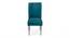 Oliver Sheesham Wood Accent Dining Chair in Turquoise Sea Velvet Upholstery with SILVER FINISH (Blue, Silver Finish) by Urban Ladder - - 