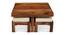Blane Sheesham Wood Accent Coffee Table Set with 4 Stools in NATURAL TEAK FINISH (Natural Teak Finish) by Urban Ladder - - 