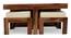 Blane Sheesham Wood Accent Coffee Table Set with 4 Stools in NATURAL TEAK FINISH (Natural Teak Finish) by Urban Ladder - - 