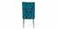 Oliver Sheesham Wood Accent Dining Chair in Turquoise Sea Velvet Upholstery with SILVER FINISH (Blue, Silver Finish) by Urban Ladder - - 