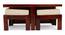 Blane Sheesham Wood Accent Coffee Table Set with 4 Stools in HONEY FINISH (HONEY Finish) by Urban Ladder - - 