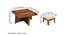Blane Sheesham Wood Accent Coffee Table Set with 4 Stools in NATURAL TEAK FINISH (Natural Teak Finish) by Urban Ladder - Dimension - 987914