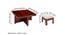 Blane Sheesham Wood Accent Coffee Table Set with 4 Stools in HONEY FINISH (HONEY Finish) by Urban Ladder - Dimension - 987915