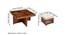 Palladio Sheesham Wood Accent Coffee Table Set with 4 Stools in NATURAL TEAK FINISH (Natural Teak Finish) by Urban Ladder - Dimension - 987916