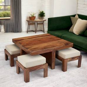 ikiriya Square Solid Wood Coffee Table in Natural Teak Finish-picture-17