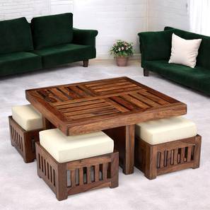 Square Solid Wood Coffee Table in Natural Teak Finish-image-46