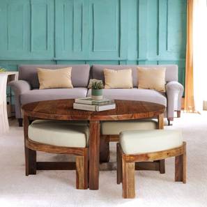 Square Solid Wood Coffee Table in Natural Teak Finish-image-32