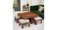 Blane Sheesham Wood Accent Coffee Table Set with 4 Stools in NATURAL TEAK FINISH (Natural Teak Finish) by Urban Ladder - - 