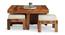 Blane Sheesham Wood Accent Coffee Table Set with 4 Stools in NATURAL TEAK FINISH (Natural Teak Finish) by Urban Ladder - - 