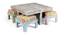 Blane Sheesham Wood Country Side Coffee Table Set with 4 Stools in Antique Multi-colour Finish (Multicolored Finish) by Urban Ladder - - 