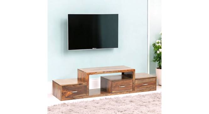Vintara Sheesham Wood Contemporary TV Entertainment Unit for TV upto 60 inch in TEAK FINISH (Teak Finish, 60 Inch Size) by Urban Ladder - - 