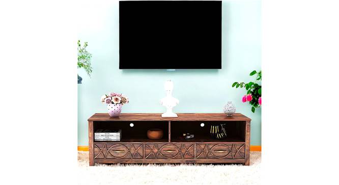 Vintara Sheesham Wood Contemporary TV Entertainment Unit for TV upto 65 inch in TEAK FINISH (Teak Finish, 65 Inch Size) by Urban Ladder - - 