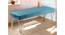 Belmont Sheesham Wood Accent 3 Seater Bench with Metal Legs in Turquoise Sea Velvet (Turquoise Finish) by Urban Ladder - - 