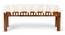 Milford Sheesham Wood Mid Century 3 Seater Bench in Beige Fabric (Beige Finish) by Urban Ladder - - 