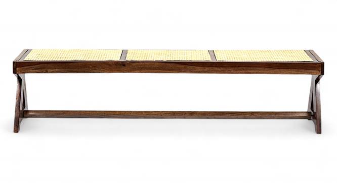 Rockport Sheesham Wood Mid Century 4 Seater Bench with (Beige Finish) by Urban Ladder - - 