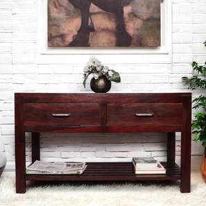 Solid Wood TV Unit in Dark Walnut Finish-image-28