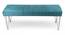 Belmont Sheesham Wood Accent 3 Seater Bench with Metal Legs in Turquoise Sea Velvet (Turquoise Finish) by Urban Ladder - - 