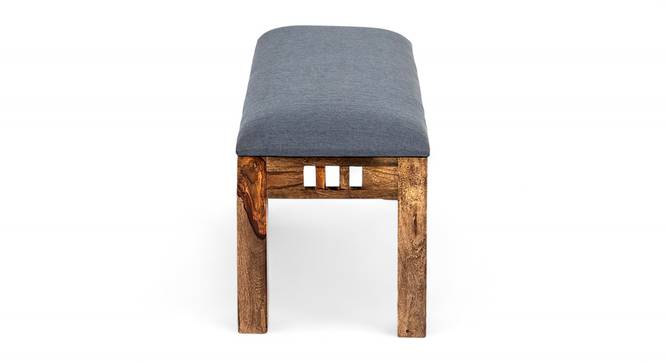 Milford Sheesham Wood Accent 3 Seater Bench in Anchor Grey Fabric (Grey Finish) by Urban Ladder - - 